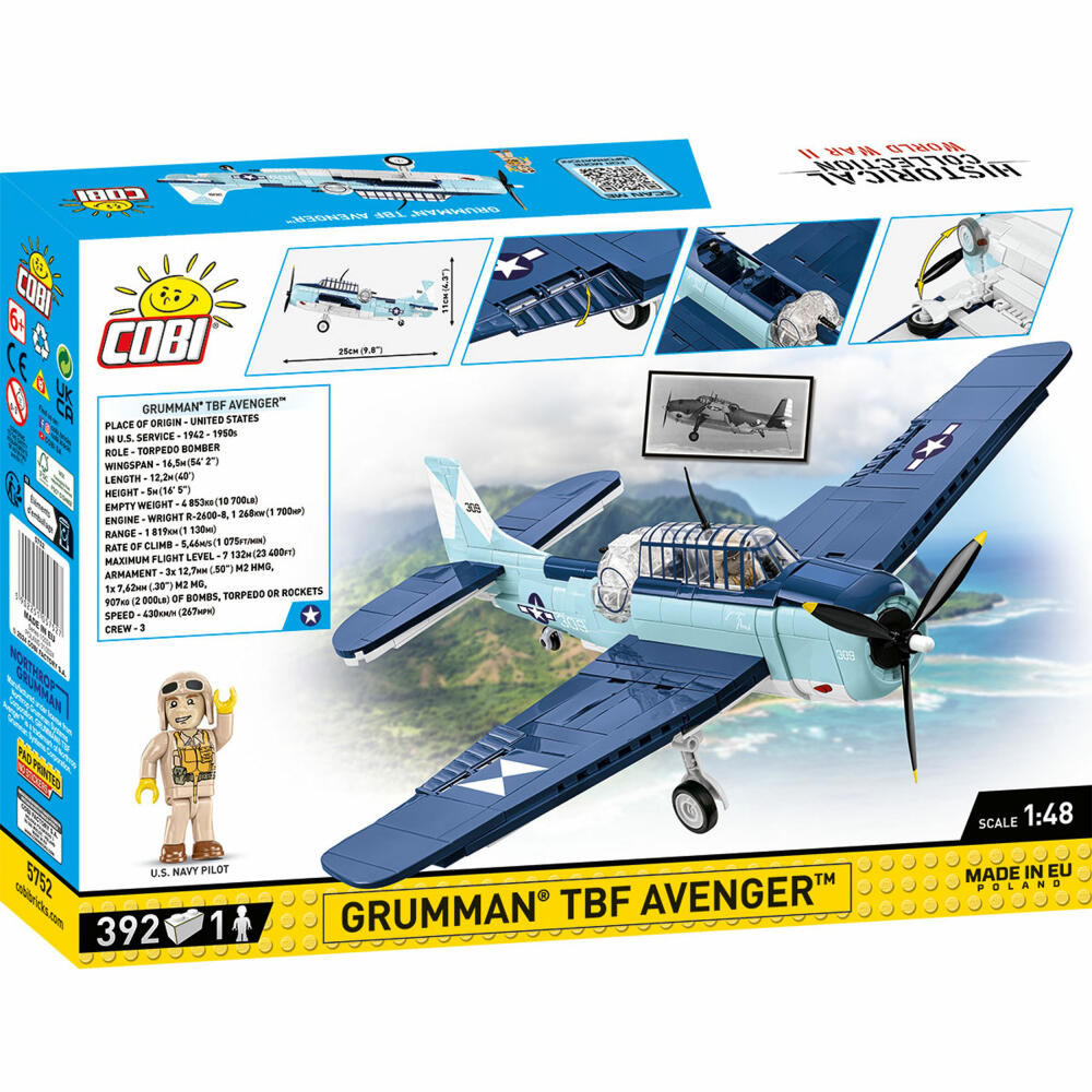 Cobi Klemmbaustein-Set Grumman TBF Avenger, Flugzeug, WW2, 392 Teile, COBI-5752