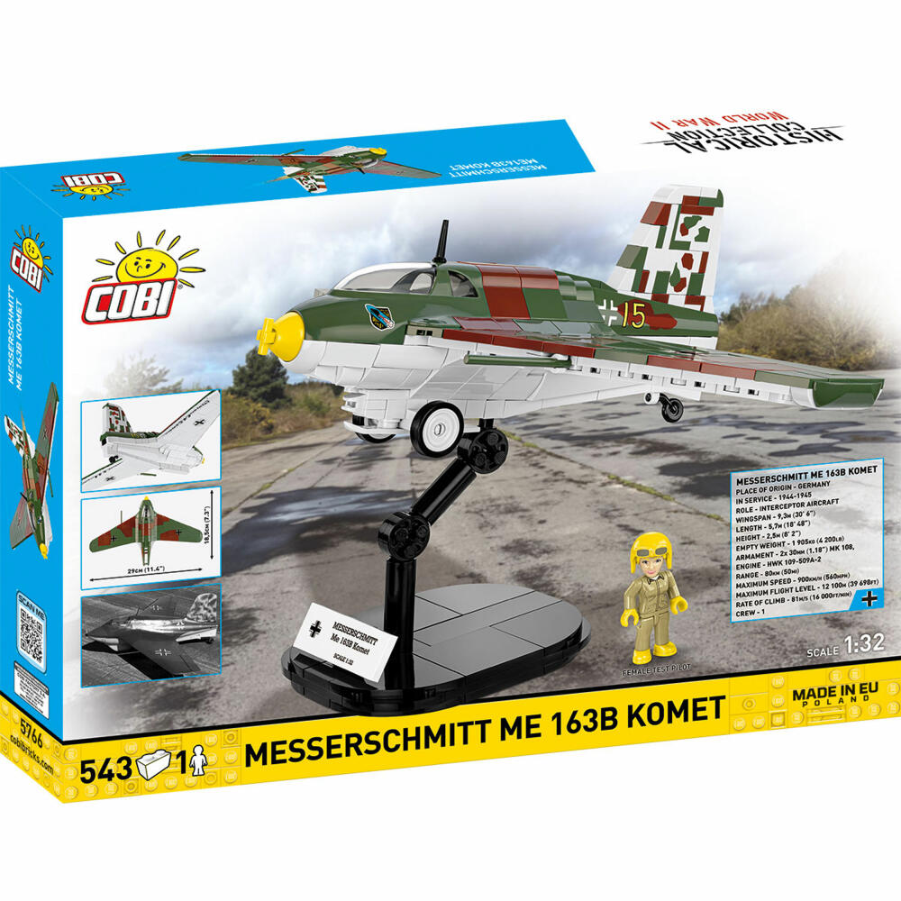 Cobi Klemmbaustein-Set Messerschmitt Me 163B Komet, Flugzeug, WW2, 543 Teile, COBI-5766