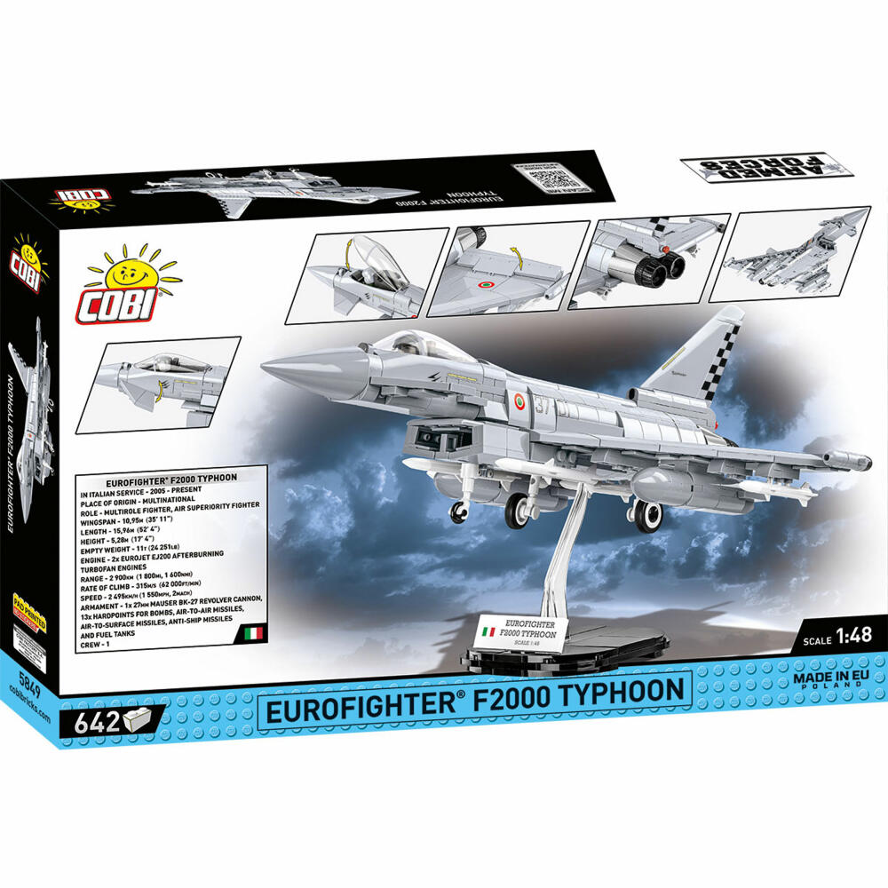 Cobi Klemmbaustein-Set Eurofighter F2000 Typhoon, Flugzeug, 642 Teile, COBI-5849