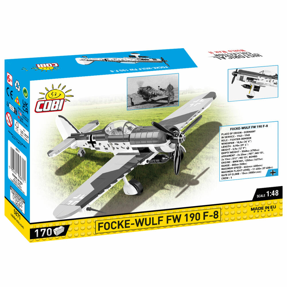 Cobi Klemmbaustein-Set Focke-Wulf FW 190 F-8, Flugzeug, WW2, 170 Teile, COBI-5871