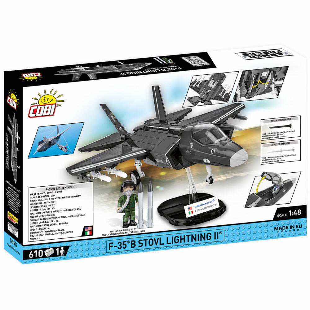 Cobi Klemmbaustein-Set F-35B Lightning II STOVL Italien, Flugzeug, 610 Teile, COBI-5895