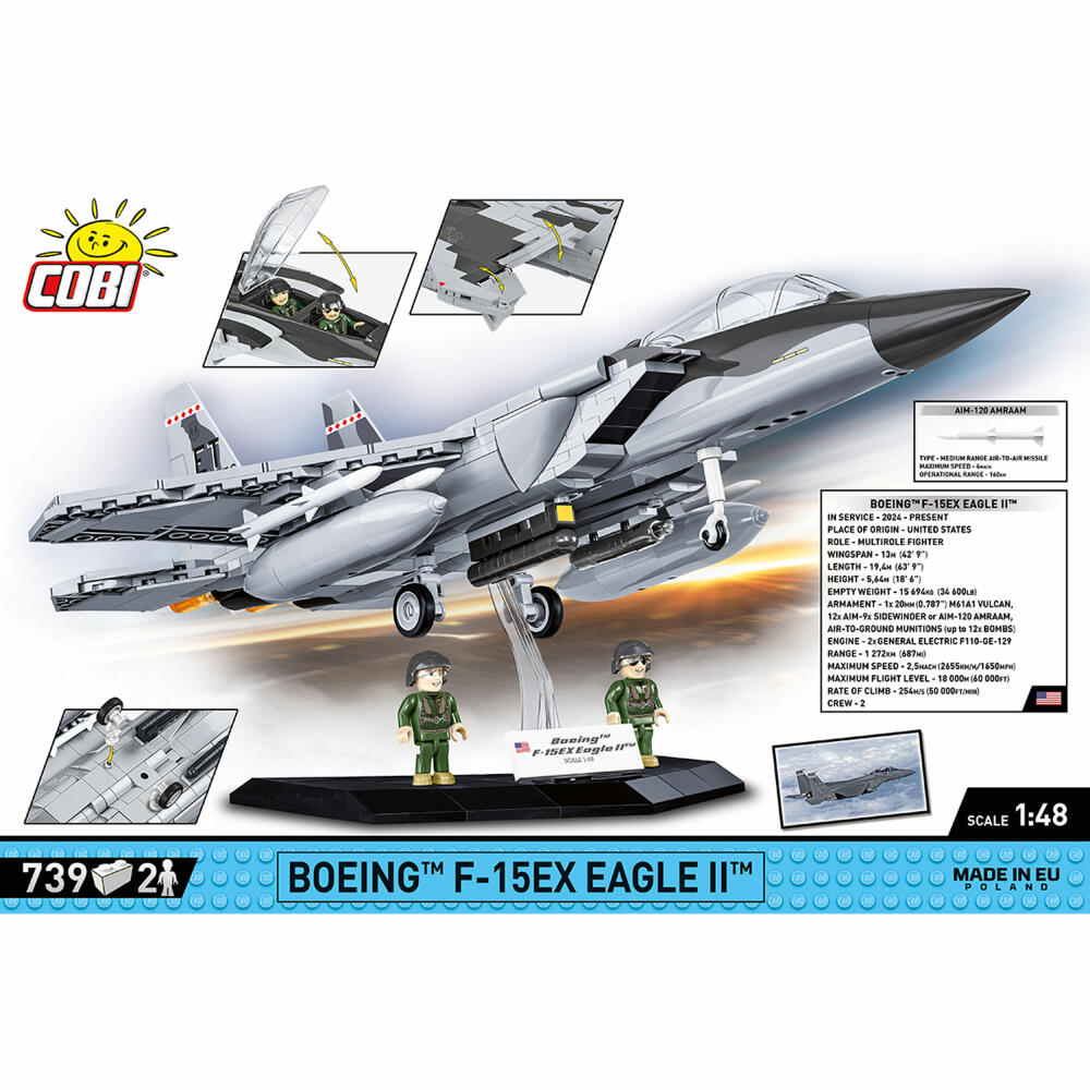 Cobi Klemmbaustein-Set Boeing F-15 EX Eagle II, Flugzeug, 703 Teile, COBI-5900