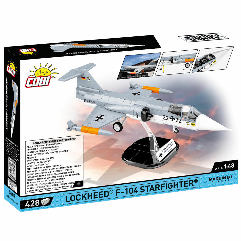 Cobi Klemmbaustein-Set Lockheed F-104 Starfighter, Flugzeug, 428 Teile, COBI-5907