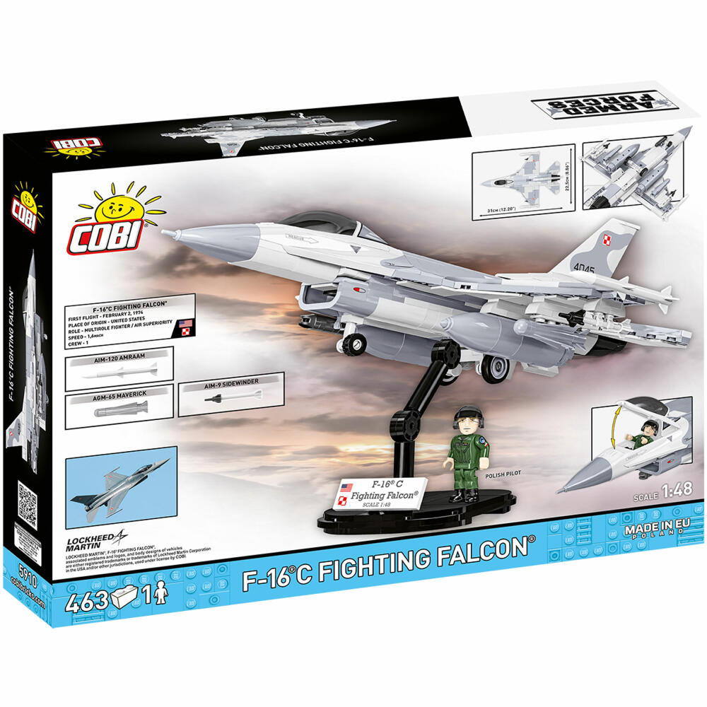 Cobi Klemmbaustein-Set F-16C Fighting Falcon Polen, Flugzeug, 463 Teile, COBI-5910