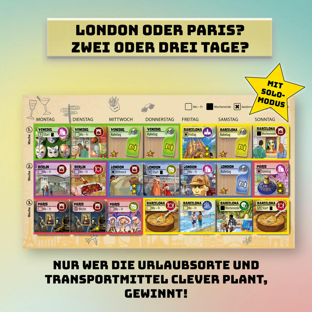 KOSMOS Happy Holiday, Taktikspiel, Strategiespiel, Gesellschaftsspiel, ab 10 Jahren, 686604
