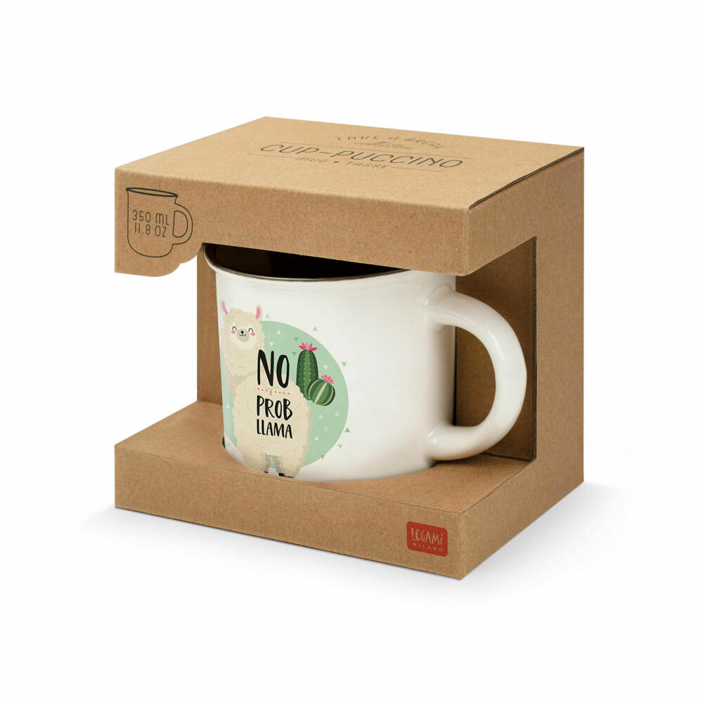 Legami Cup-Puccino Mug Llama, Kaffeetasse, Tasse, Becher, New Bone China, 350 ml, CUP0016
