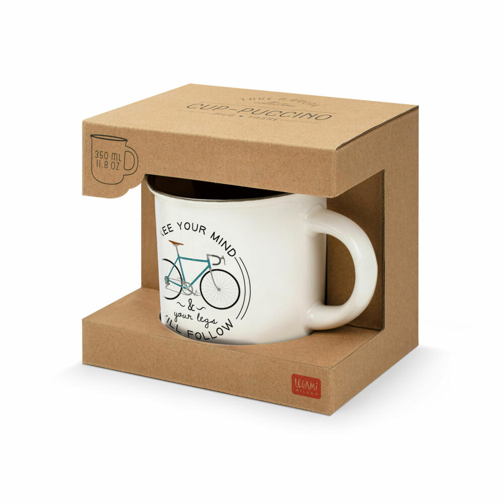 Legami Cup-Puccino Mug Bike Lover, Kaffeetasse, Tasse, Becher, New Bone China, 350 ml, CUP0024