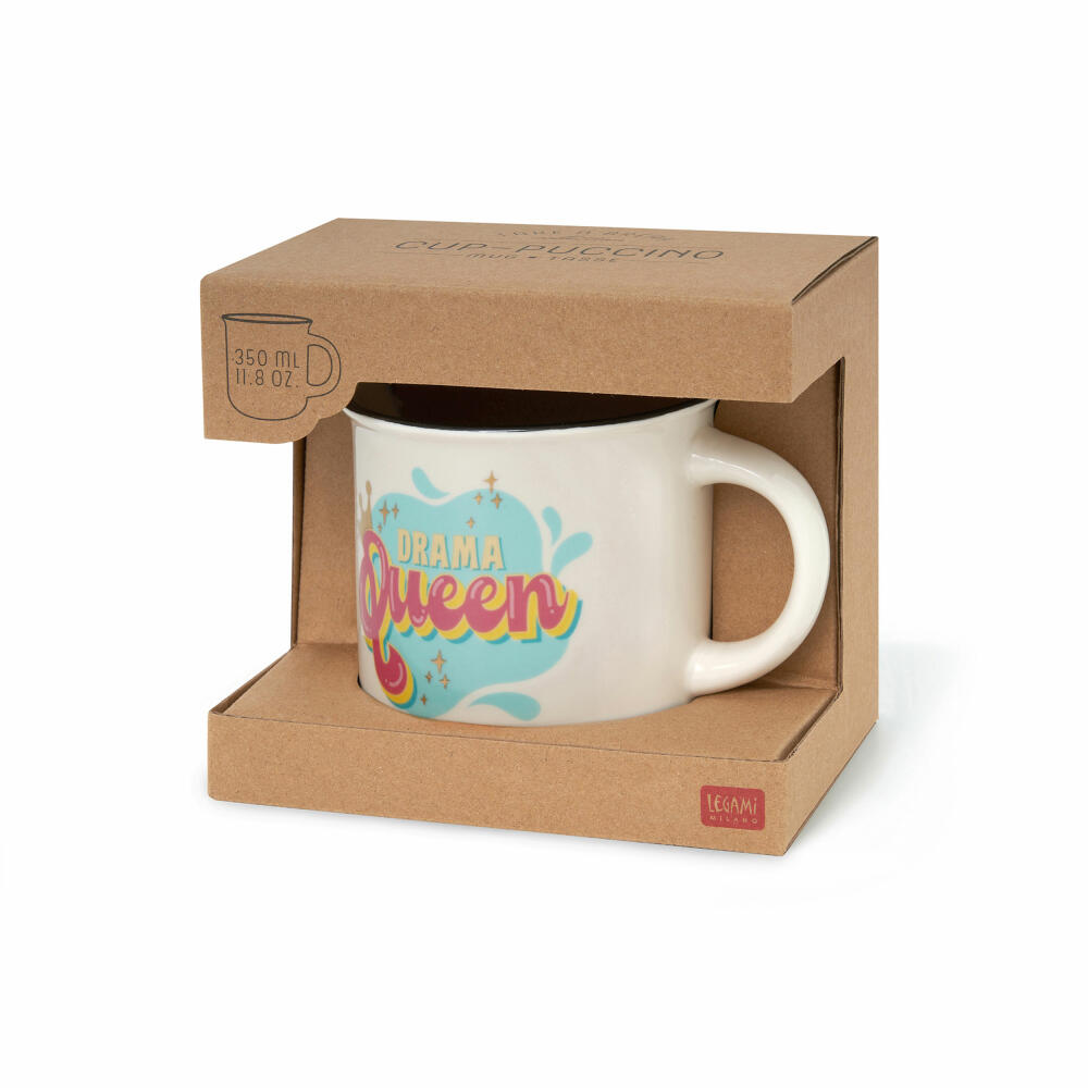 Legami Cup-Puccino Mug Drama Queen, Kaffeetasse, Tasse, Becher, New Bone China, 350 ml, CUP0065