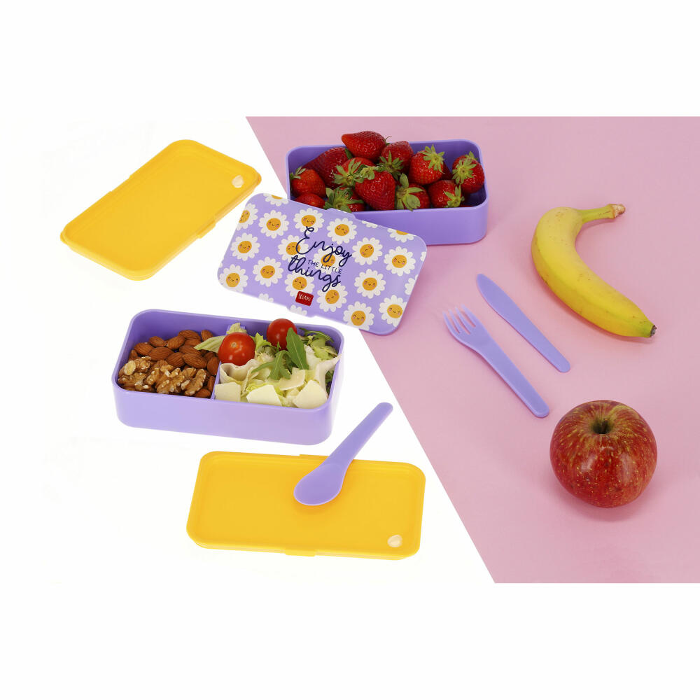 Legami Lunch Box Daisy, mit herausnehmbarem Behälter, Brotdose, Frühstücksdose, 1.2 L, LBD0003