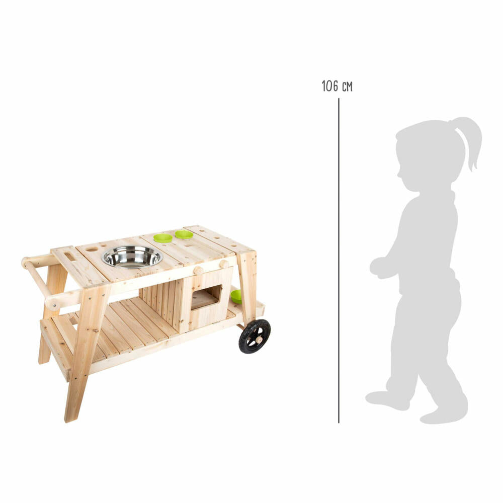 Legler Small Foot Matschküche, Outdoorspielzeug, Holzspielzeug, ab 3 Jahre, Holz, 11665