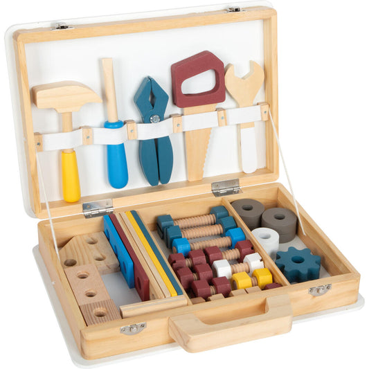 Legler Small Foot Werkzeugkoffer Workshop, Kinderwerkzeug, ab 3 Jahre, Holz, Bunt, 12556