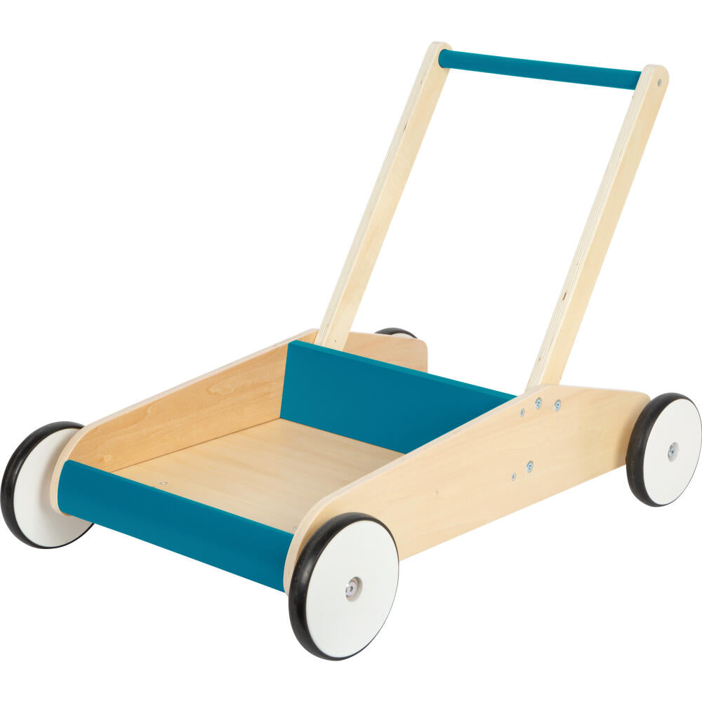 Legler Small Foot Lauflernwagen Petrolblau, Lauflernhilfe, ab 12 Monate, Holz, Blau, 12611