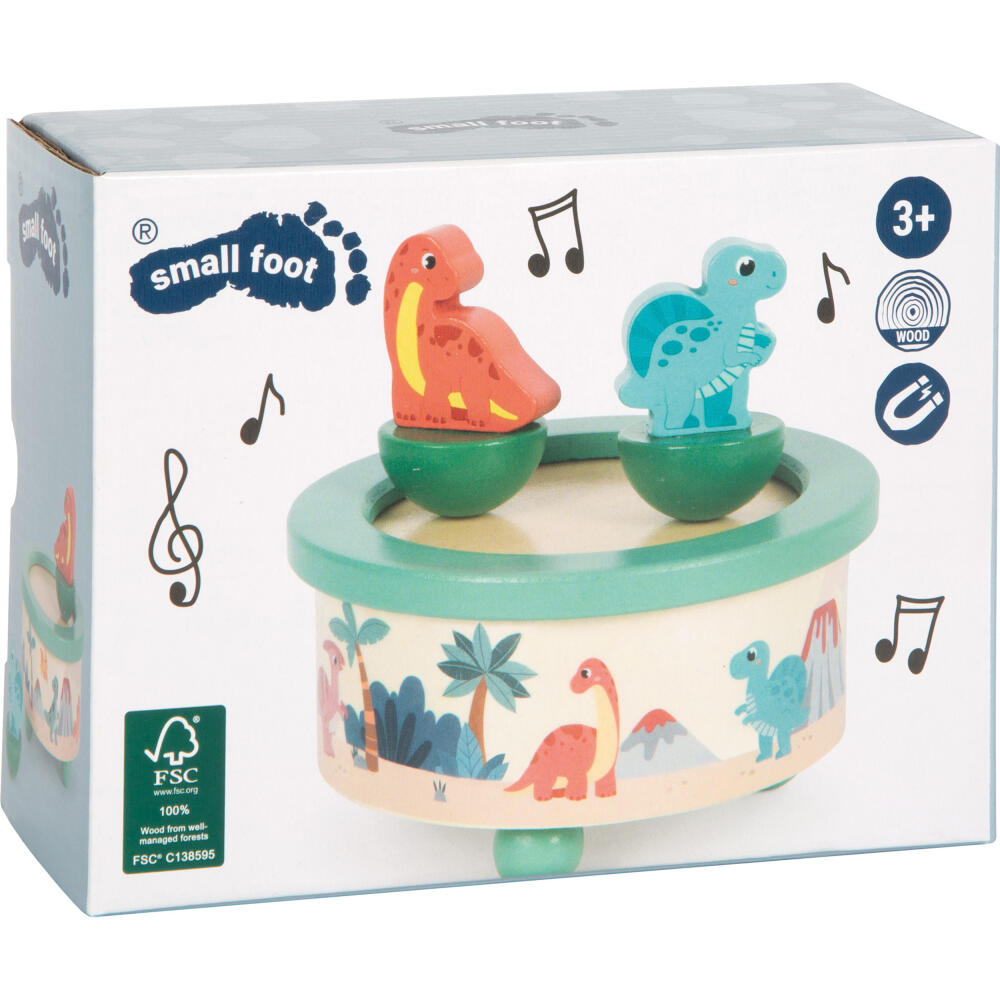 Legler Small Foot Spieluhr Dino, Spieldose, Holzspielzeug, ab 3 Jahre, Holz, Bunt, 12628