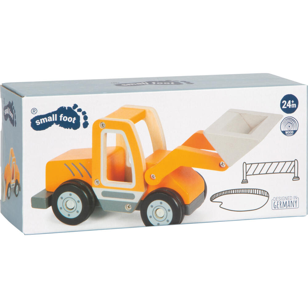 Legler Small Foot Radlader mit Schaufel, Spielzeugauto, ab 24 Monate, Holz, Bunt, 12635