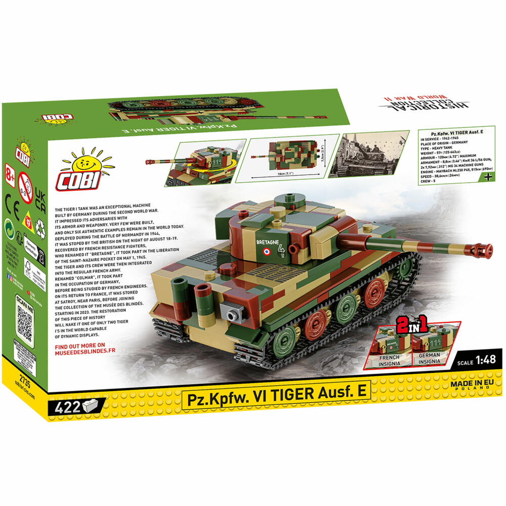 Cobi Klemmbaustein-Set Pz.Kpfw. VI Tiger Ausf. E, Panzer, WW2, 422 Teile, COBI-2735