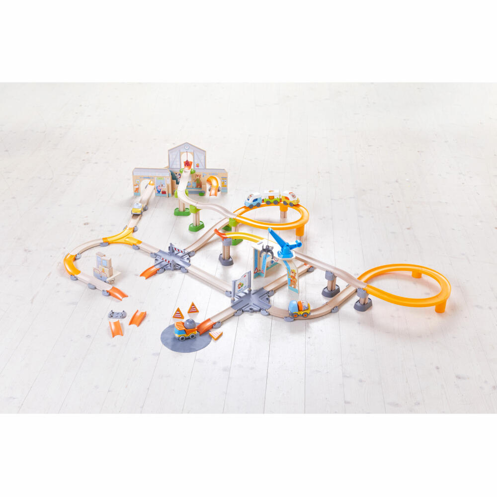 HABA Kullerbü - Play Track Large Construction Site, Ball Track, Toy, from 2 years, 1307199001