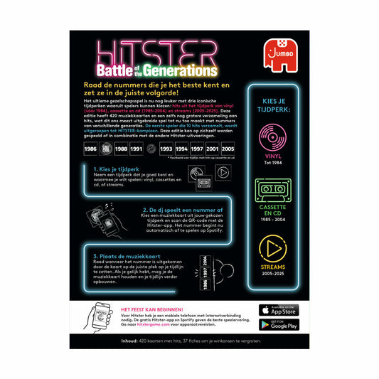 Jumbo Hitster Battle of the Generations, Musik Partyspiel, Ratespiel, ab 16 Jahren, 1110100784