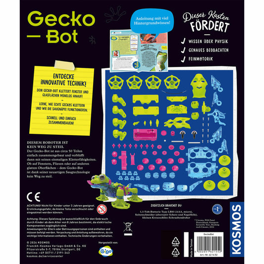 KOSMOS Gecko Bot, Scheibenkletter-Roboter, Bausatz, Bauset, Experimente, ab 8 Jahren, 621452