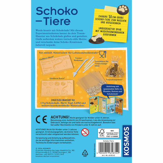 KOSMOS Schoko-Tiere, Experimentierset, Experimentierkasten, DIY, ab 8 Jahren, 658342