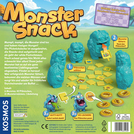 KOSMOS Monstersnack, Merkspiel, Zuordnungsspiel, Kinderspiel, ab 5 Jahren, 685560