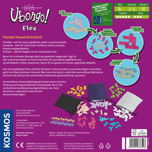 KOSMOS Ubongo! Flex, Denkspiel, Knobelspiel, Familienspiel, ab 8 Jahren, 686598