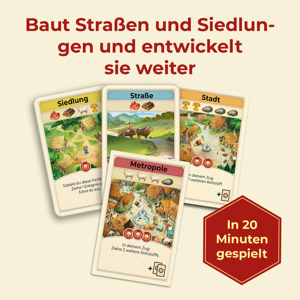 KOSMOS CATAN Das Kartenspiel, Gesellschaftsspiel, Familienspiel, Eigenständiges Spiel, ab 10 Jahren, 687243