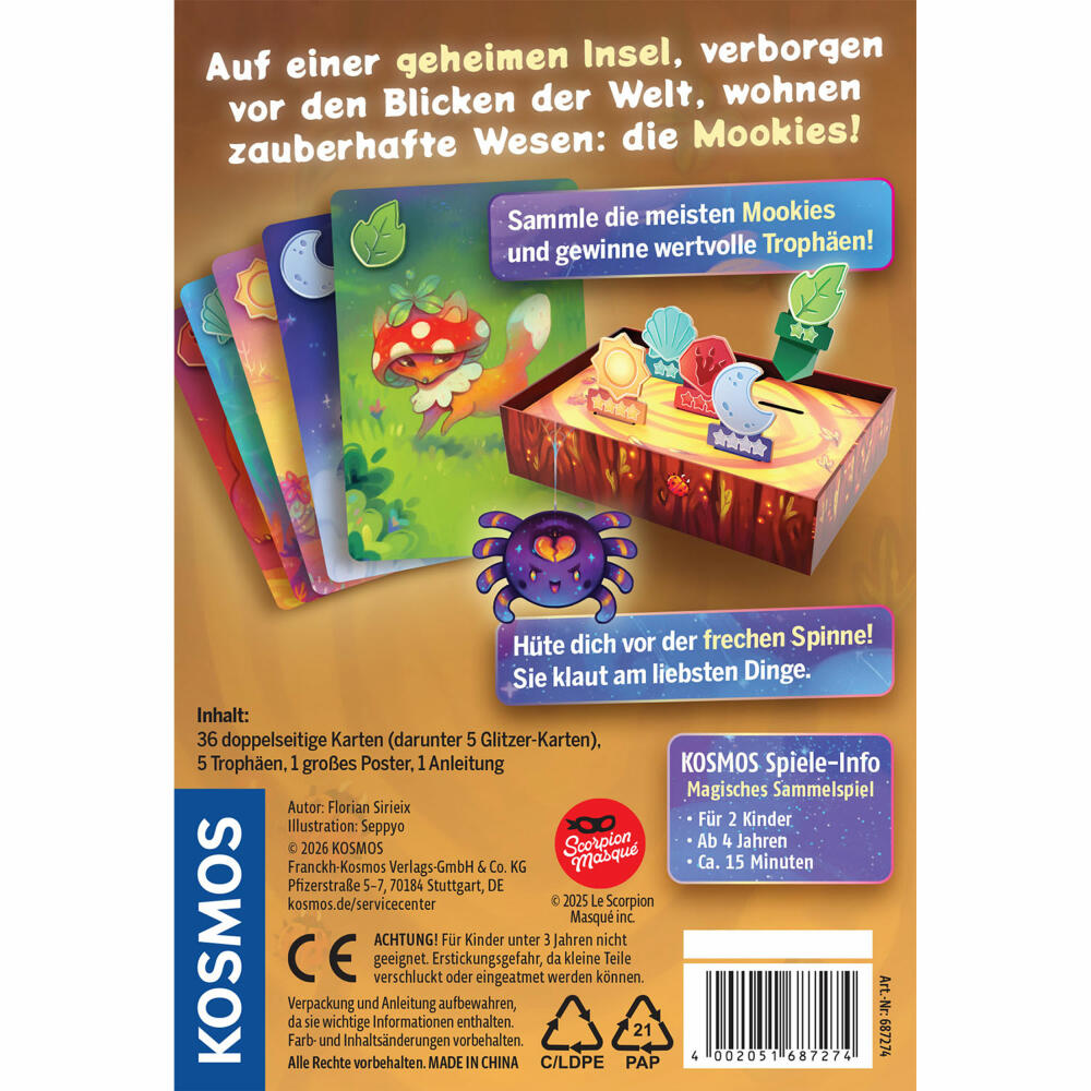 KOSMOS Die Insel der Mookies, Sammelspiel, Gesellschaftsspiel, Kinderspiel, ab 4 Jahren, 687274