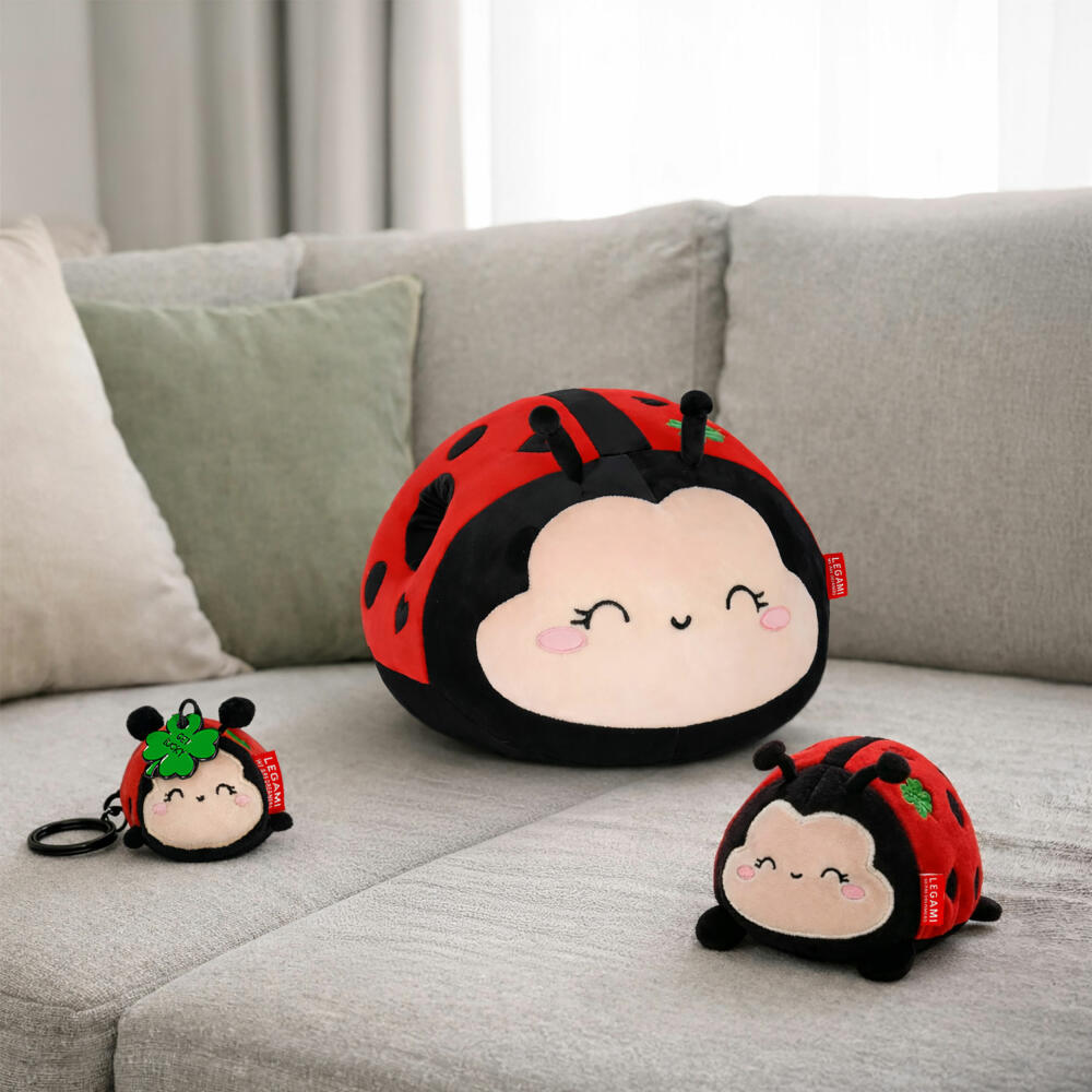 Legami Super Soft! Plush Key Ring Ladybug, Schlüsselanhänger, Glücksbringer, Marienkäfer, SPK0018