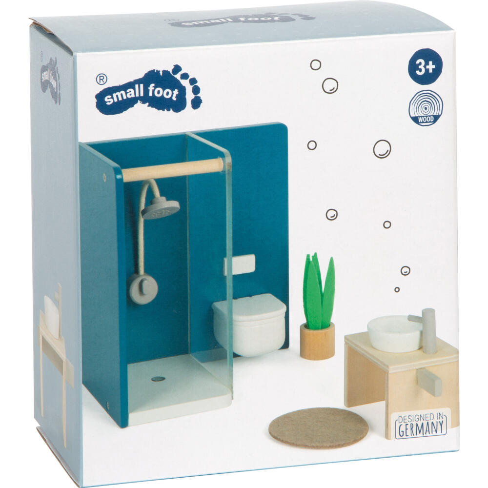 Legler Small Foot Puppenhausmöbel Badezimmer, Puppenhaus, Spielhaus, ab 3 Jahre, Holz, Bunt, 12630