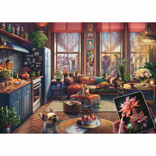 Ravensburger Gemütliches Boho-Studio, Puzzle, Erwachsenenpuzzle, 500 Teile, 12001025