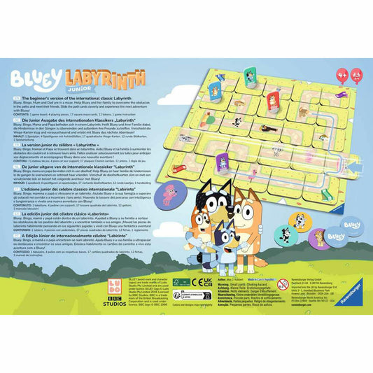 Ravensburger Bluey: Junior Labyrinth, Brettspiel, Familienspiel, ab 4 Jahren, 24711
