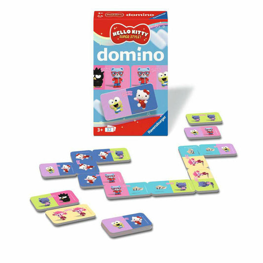 Ravensburger Hello Kitty Domino, Legespiel, Dominokarten, Kartenspiel, ab 3 Jahren, 24961