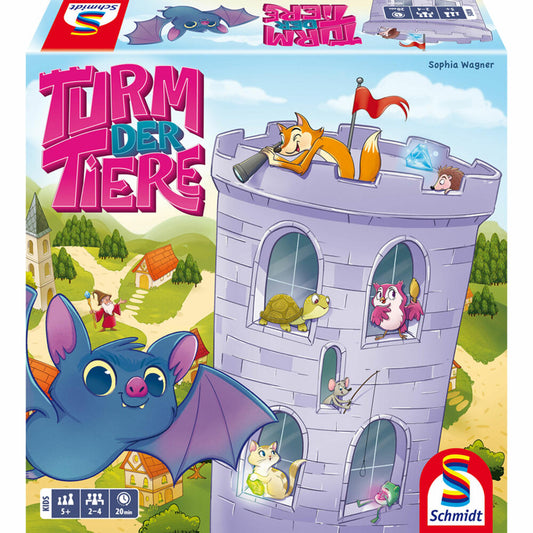 Schmidt Spiele Kinderspiel Turm der Tiere, Kinderspiel, Brettspiel, ab 5 Jahren, 40666