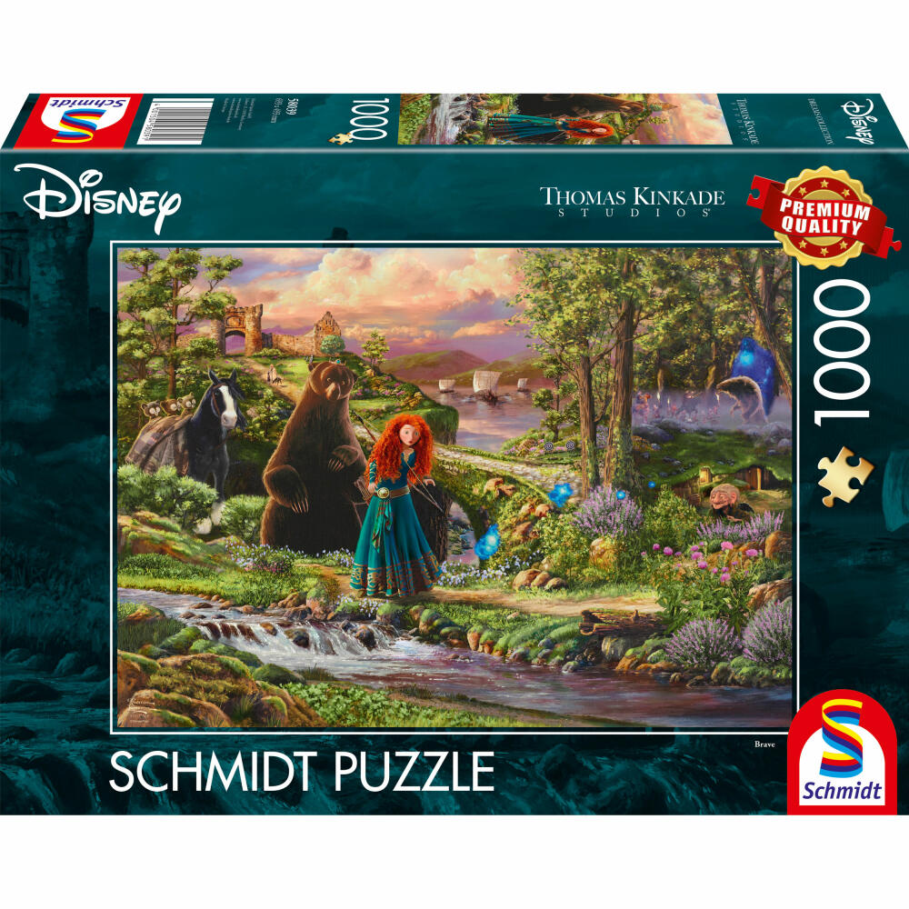 Schmidt Spiele Puzzle Disney Brave, Merida, Thomas Kinkade, Adult Puzzle, 1000 Pieces, 58039