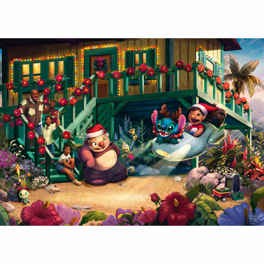 Schmidt Spiele Disney Lilo and Stitch Aloha Christmas, Thomas Kinkade, Puzzle, 1000 Teile, 58049