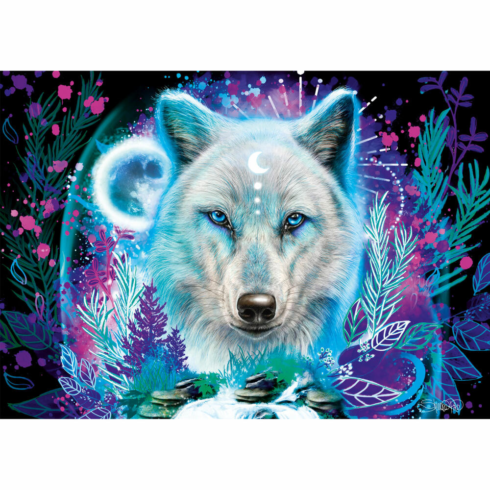 Schmidt Spiele Puzzle Neon Arctic Wolf, Sheena Pike, Adult Puzzle, 1000 Pieces, 58515