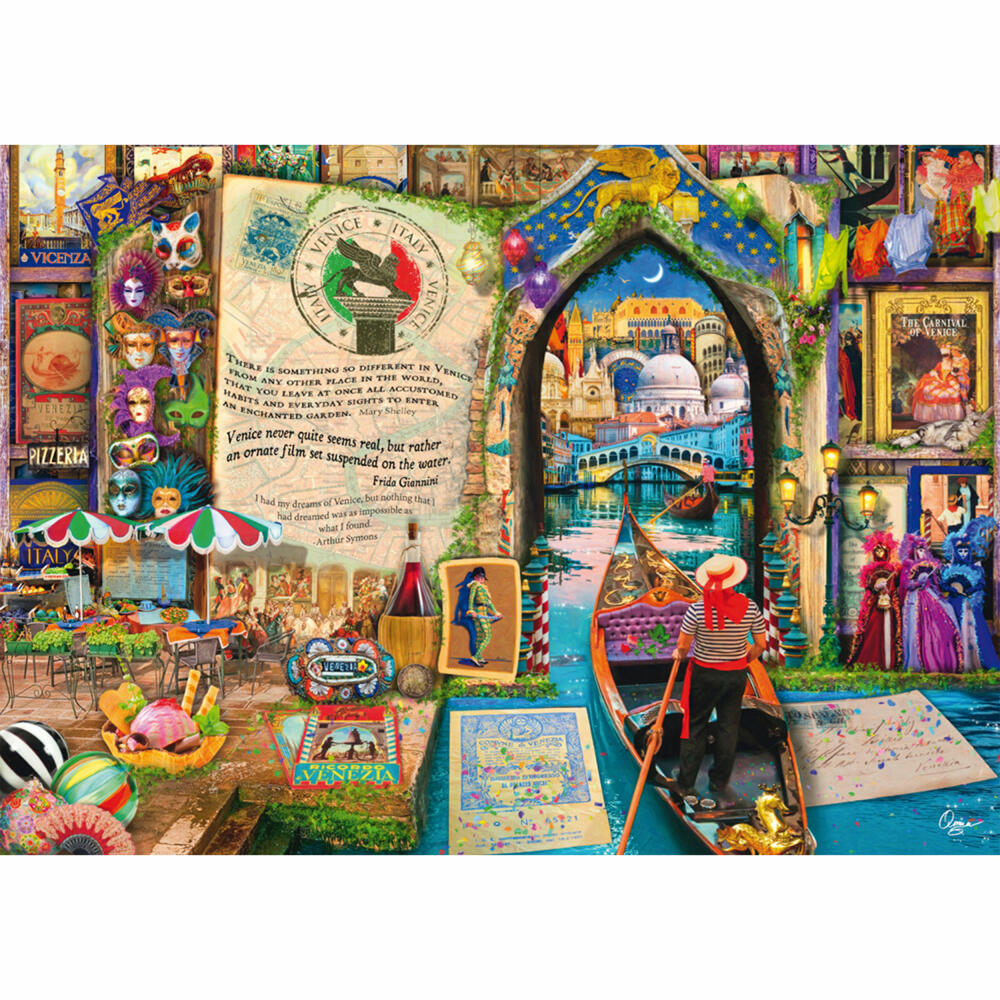 Schmidt Spiele Souvenir Erinnerungen an Venedig, Aimee Steward, Puzzle, 1000 Teile, 58597