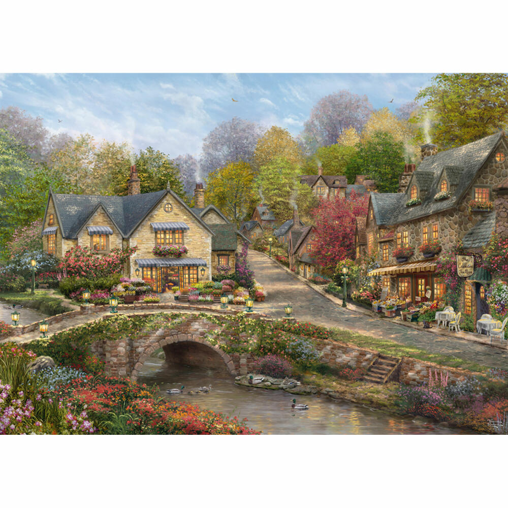 Schmidt Spiele Sommer in Cobblestone Village, Thomas Kinkade, Puzzle, 2000 Teile, 58629