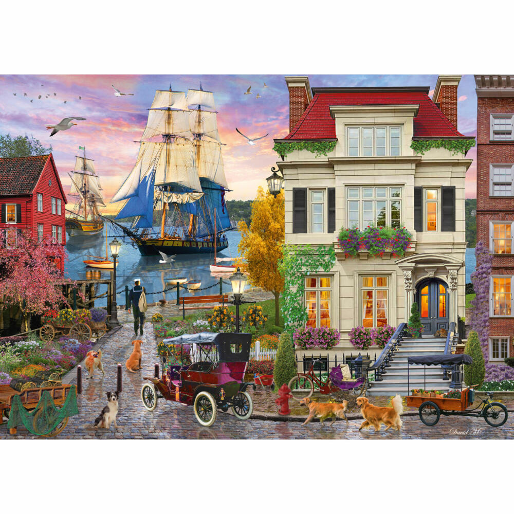Schmidt Spiele Ship in the Harbor, Standard Puzzle, Adult Puzzle, 1000 Pieces, 58989