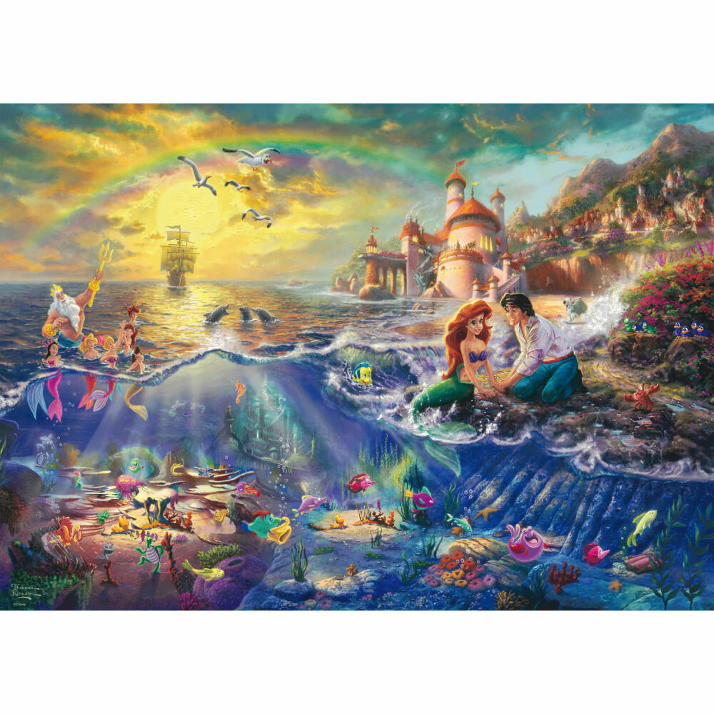 Schmidt Spiele Thomas Kinkade Disney Arielle Little Mermaid, Fairytale Puzzle, 1000 Pieces, Puzzle, Puzzle Game, 59479