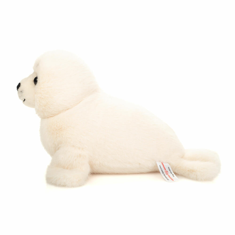 Teddy Hermann Robbe, Kuscheltier, Stofftier, Plüschtier, weiß, 25 cm, 900412