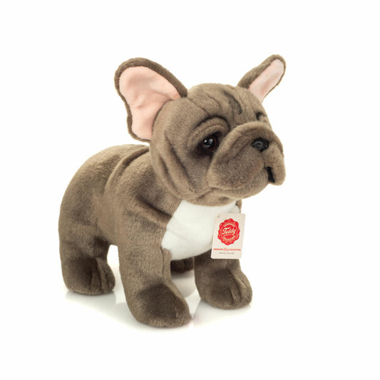 Teddy Hermann Französische Bulldogge stehend, Kuscheltier, Stofftier, Plüschtier, grau, 30 cm, 919995
