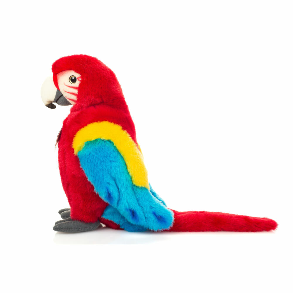Teddy Hermann Papagei Scharlachara, Kuscheltier, Stofftier, Plüschtier, rot, 27 cm, 941781