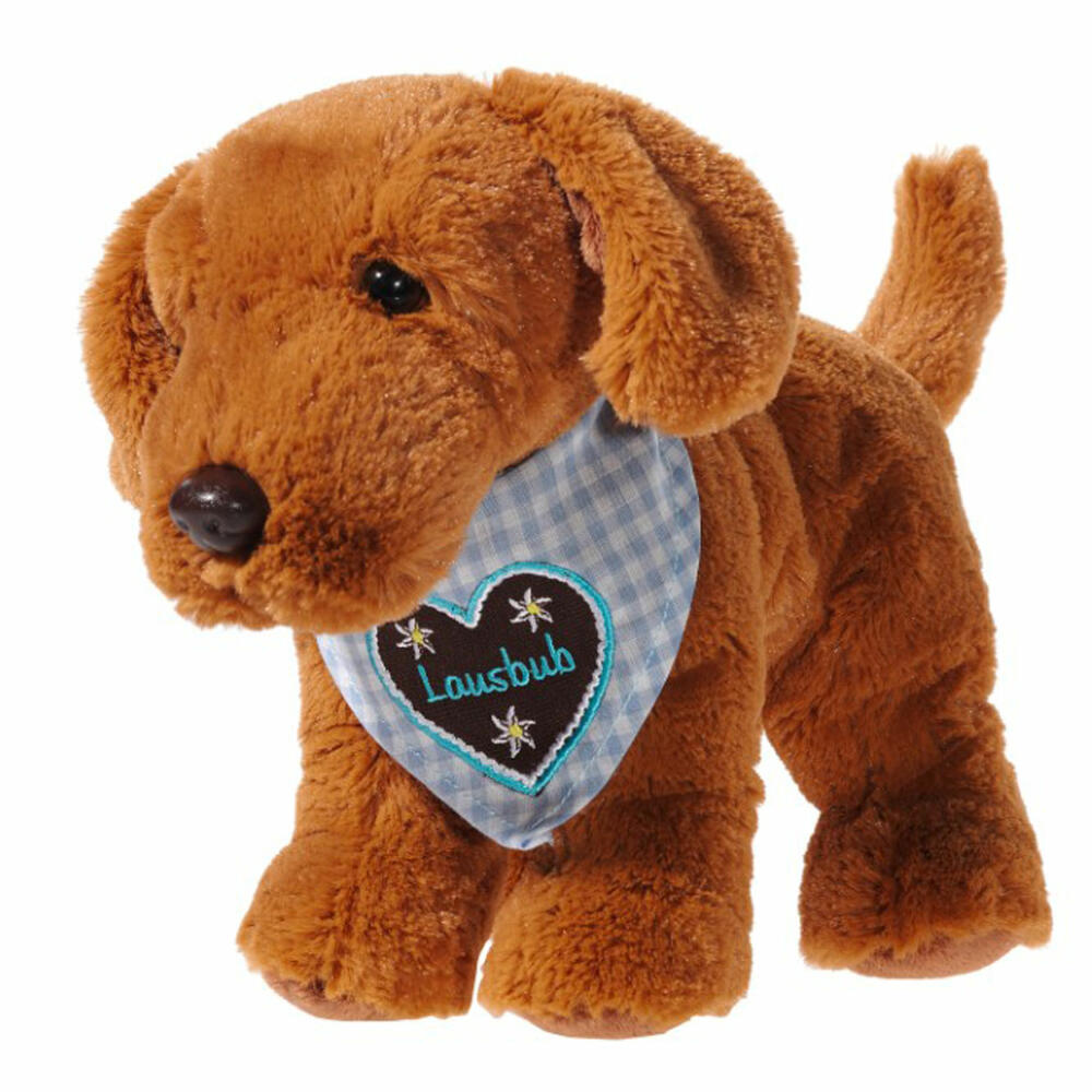 Heunec Hund mit Halstuch blau Lausbub, Kuscheltier, Plüschtier, Stofftier, 22 cm, 310360