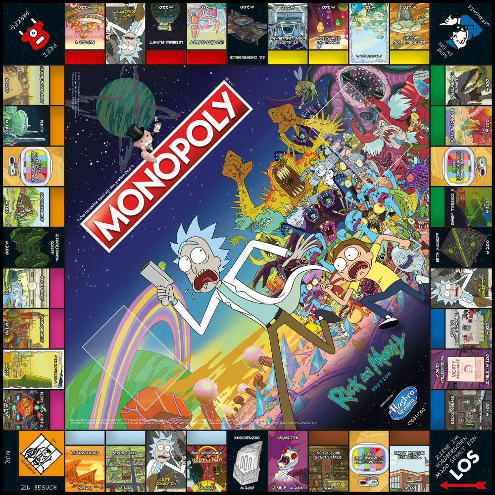 Winning Moves Monopoly - Rick & Morty, Brettspiel, Gesellschaftsspiel, ab 17 Jahren, 45069