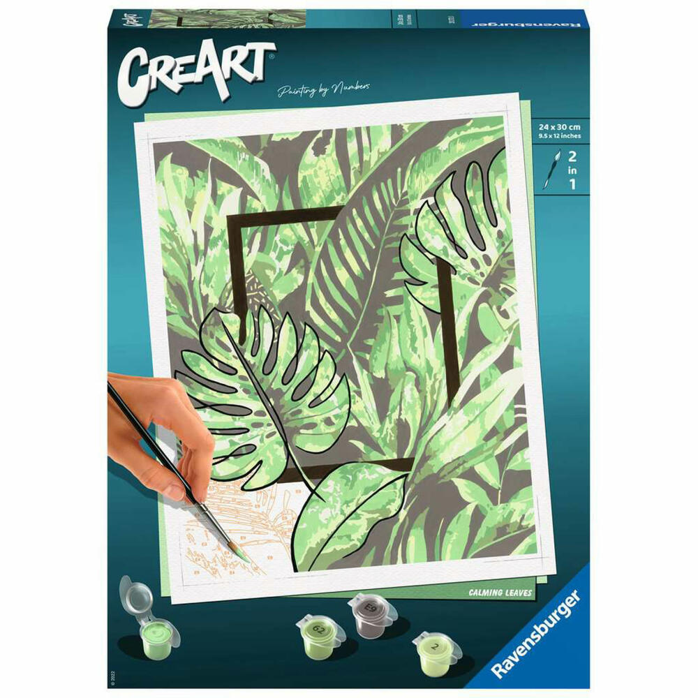 Ravensburger CreArt Calming Leaves, painting by numbers, painting set, coloring page, painting, 20272