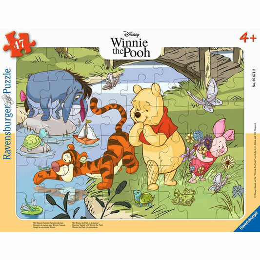 Ravensburger Mit Winnie Puuh die Natur entdecken, Puzzle, Kinderpuzzle, Rahmenpuzzle, Legespiel, 48 Teile, 05671