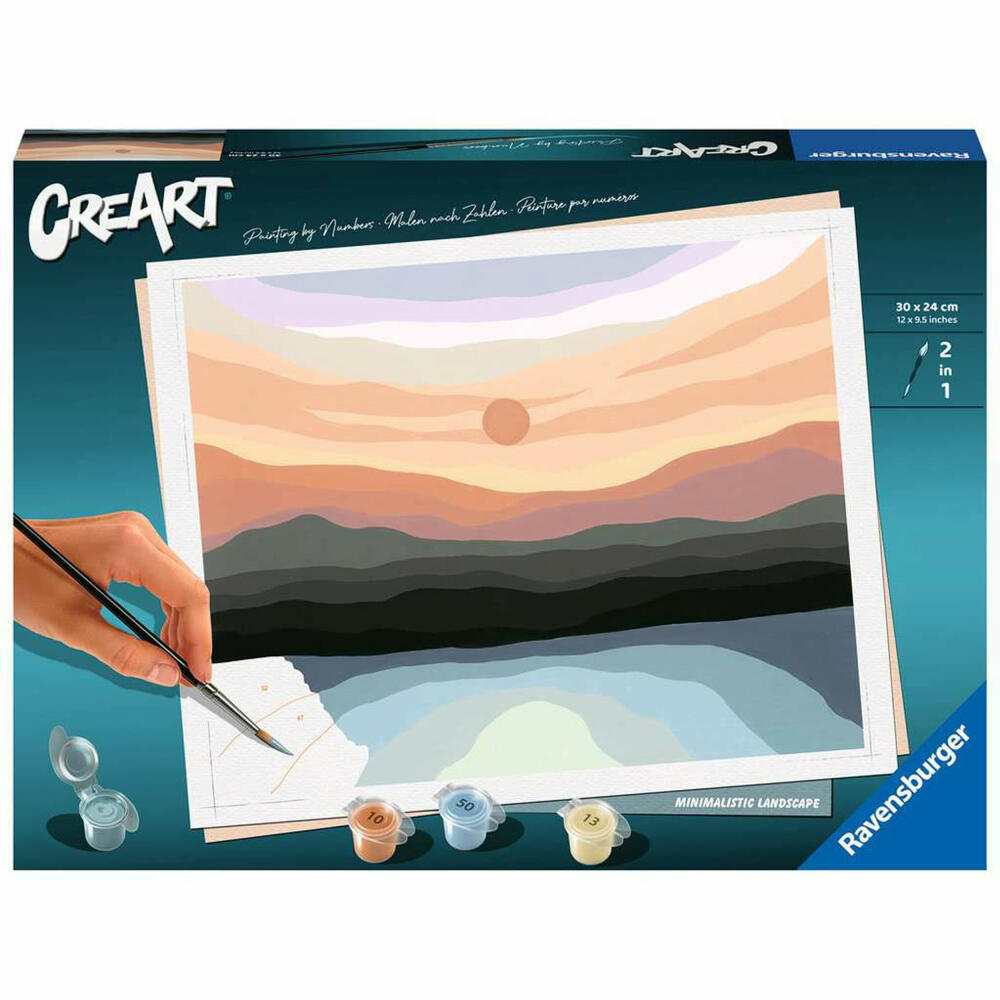 Ravensburger CreArt Minimalistic Landscape, Malen nach Zahlen, Malset, Malvorlage, 23515