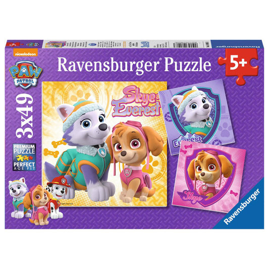 Ravensburger Puzzle Paw Patrol Adorable Dog Girls, Children's Puzzle, Laying Game, Children's Game, Puzzle Game, Includes Mini Poster, 3 x 49 Pieces, 08008 3