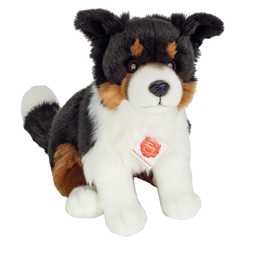 Teddy Hermann Border Collie sitzend, Kuscheltier, Stofftier, Plüschtier, Hund, Haustier, Plüsch, Tri-color, 30 cm, 919568